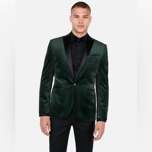 Express Slim Velvet Tuxedo Blazer Jacket